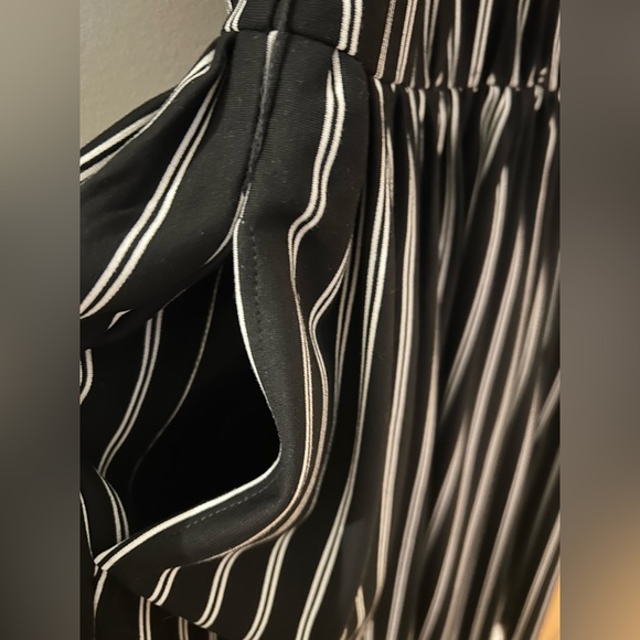 eShakti Black and White Striped Sleeveless Dress, Size Large 12 NWOT - Picture 7 of 15